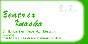 beatrix knosko business card